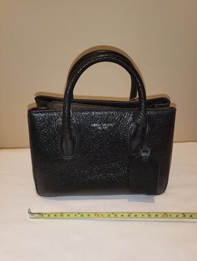 Henri Bendel Black Textured Leather Satchel with Top Handles